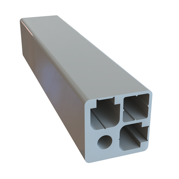 Profilo in alluminio 32x32 chiuso con linguetta asportabile